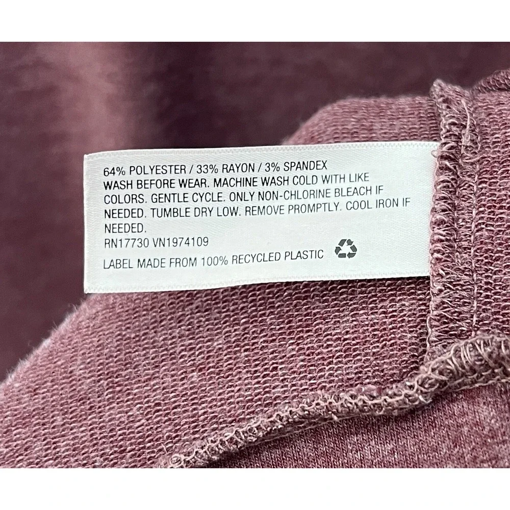 Knox Rose Top Womens Size Large Maroon Stretch Long Pleated Puff Sleeve Pullover - Picture 4 of 6